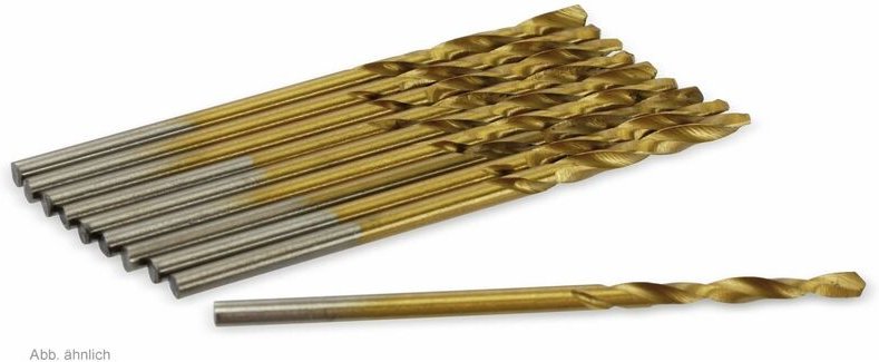 HSS-Spiralbohrer, titaniumbeschichtet 3,00 mm - 10 Stück