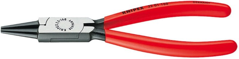 22 01 160 Elektronik- u. Feinmechanik Rundzange Gerade Chrom-Vanadium Elektrostahl 160 mm - Knipex