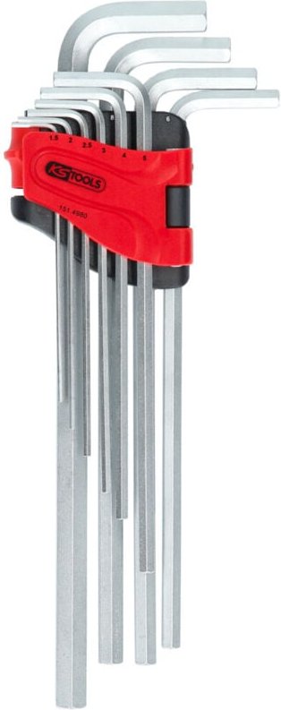 Innensechskant-Winkelstiftschlüssel-Satz, extra lang, 10-tlg