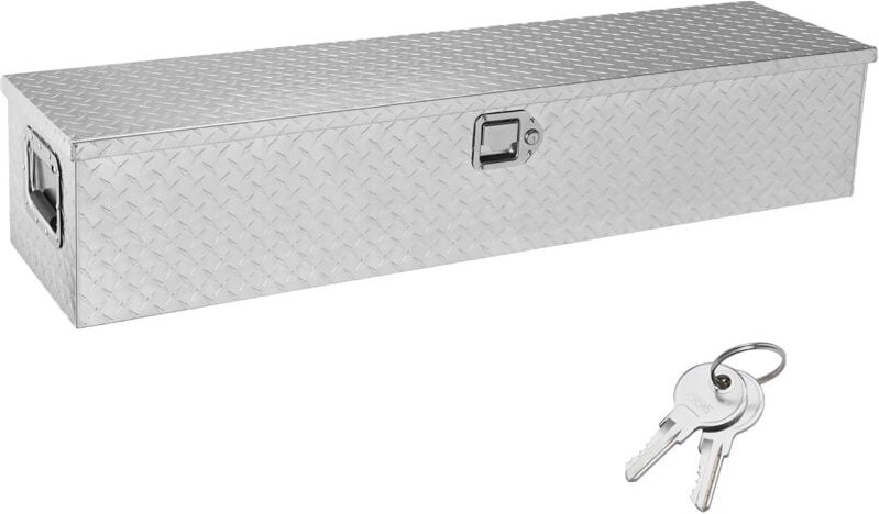 Thumbnail - Robuster Werkzeugkasten aus Aluminium, 121,9 x 38,1 x 38,1 cm, Aufbewahrungskiste mit Diamantplatte, seitlichem Griff un...