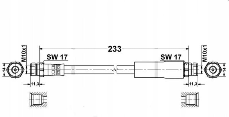 Flexibler Bremsschlauch. Hinterachse AUDI A3 8P - OCTAVIA 2 - VW Golf 5 6