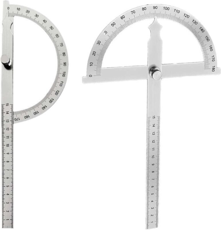 Winkelmesser, Winkellineal, Metallwinkelmesser, Winkelgoniometer (0–180°), Winkelmesser aus Edelstahl (0–180°), verstell...