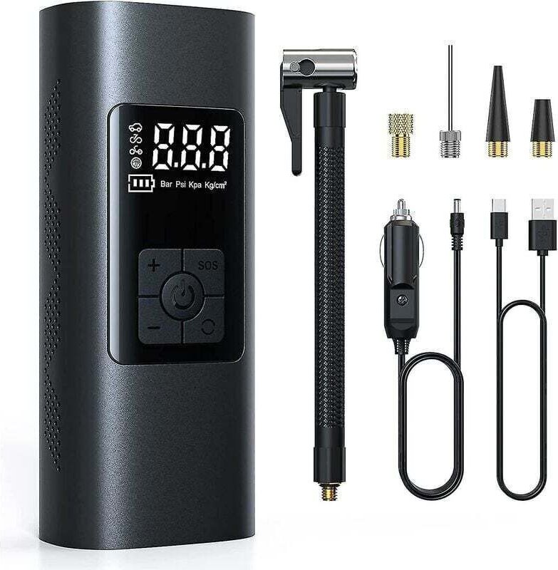 Wiederaufladbarer, kabelloser Reifenfüller mit 6000 mAh Akku - Tragbare elektrische Luftpumpe für Auto und Fahrrad, auto...