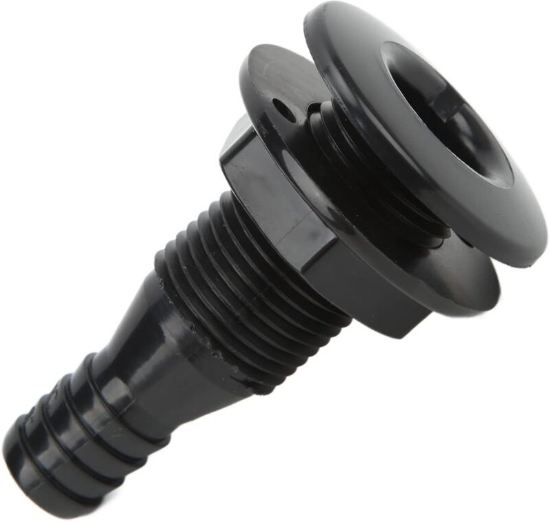 Ahlsen Durch Rumpfboot gerade Rumpfbeschläge 5/8 gerader stoßfester Schlauchanschluss Zubehör für Marineboote(Schwarz)