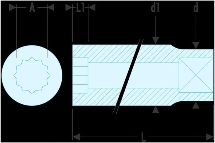 Facom R.6E Steckschluessel 1/4'' 12-Kant 6mm