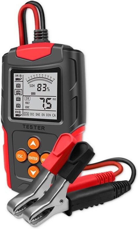 Qoltec Digitaler Batterietester mit LCD-Display 12V 24V 3Ah-200Ah