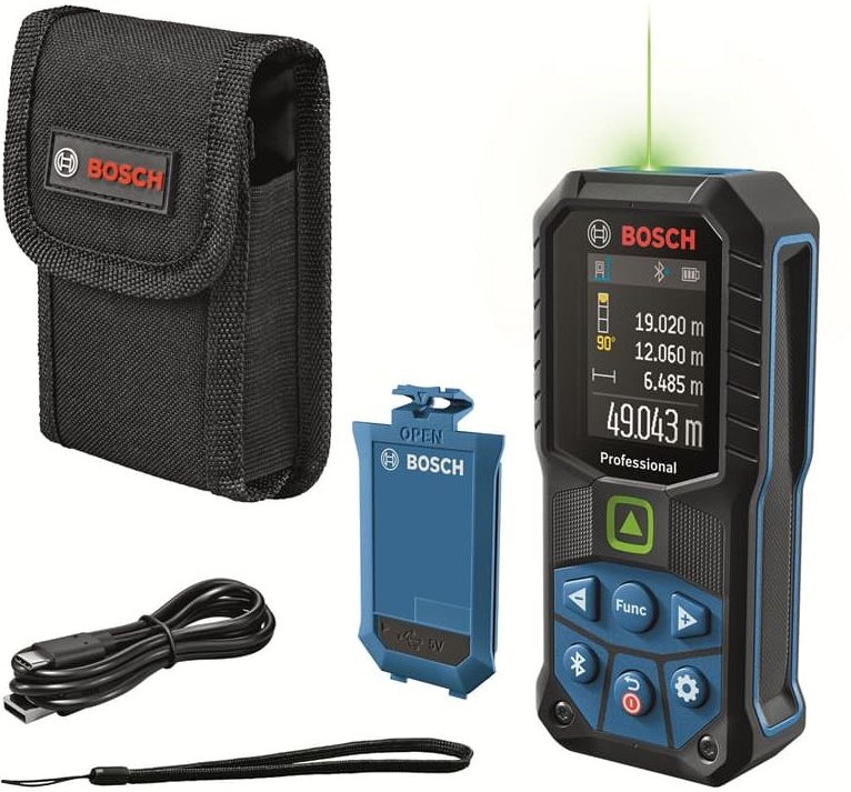 Bosch Laser-Entfernungsmesser glm 50-27 cg in Schutztasche inkl. Akku und usb