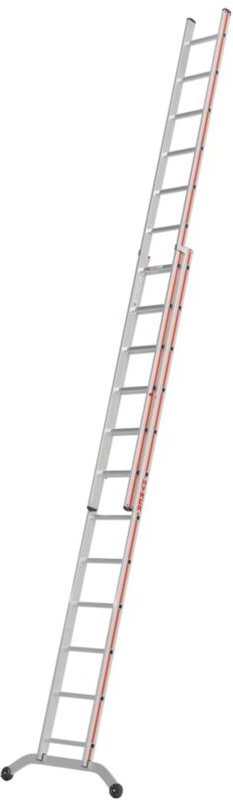 Hymer Schiebeleiter mit gebogener Traverse 2x8 Sprossen