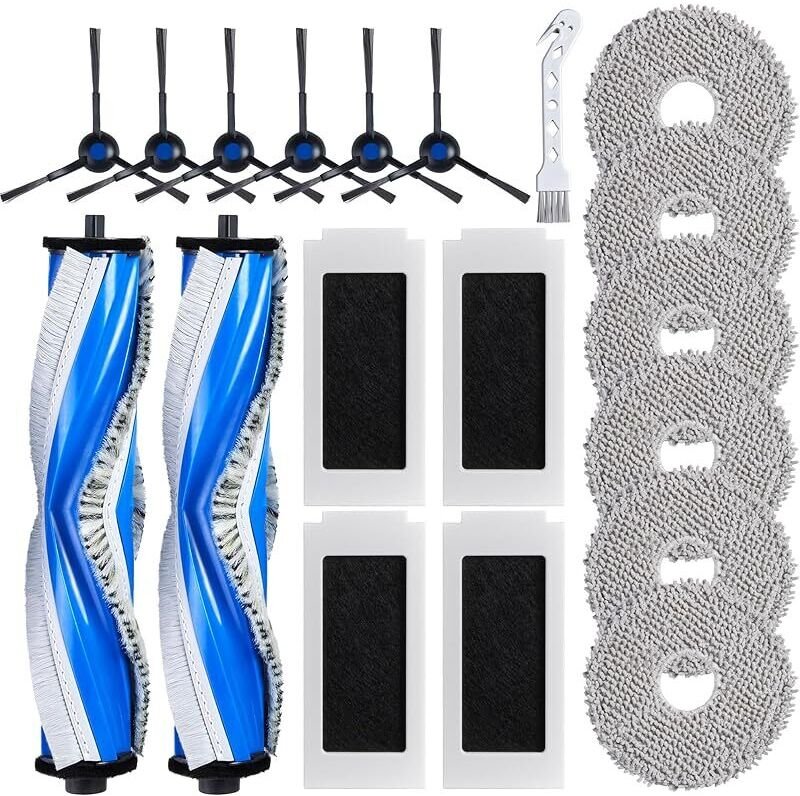 FOREHILL Ersatzteile für ECOVACS T30 Omni/T30 PRO Omni Staubsauger, Zubehörset mit 2 Hauptbürsten, 4 Filtern