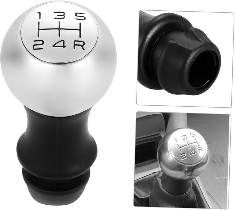 Schaltknauf in Chrom-Optik, Adapter für 5-Gang-Schaltgetriebe, Ersatzteil für Peugeot 106 206 207 306 307 407 408 508 80...