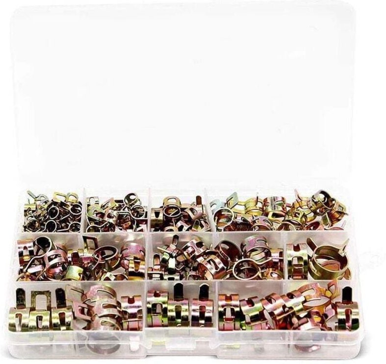 100 Pièces Colliers de Serrage à Ressort, Clips à Ressort Tuyau Serre-Joints à Tuyaux Colliers de Clip à Ressort Ajustab...