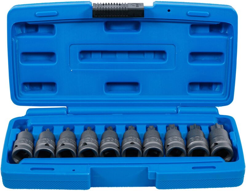 Bgs Technic - Kraft-Bit-Einsatz-Satz Antrieb Innenvierkant 12,5 mm (1/2') T-Profil (für Torx) T20 - T70 10-tlg.