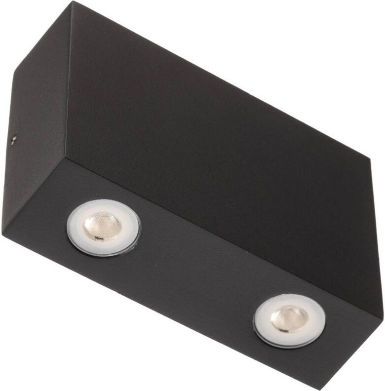 Eckige Außenwandleuchte Henor mit 4 LEDs - grafit