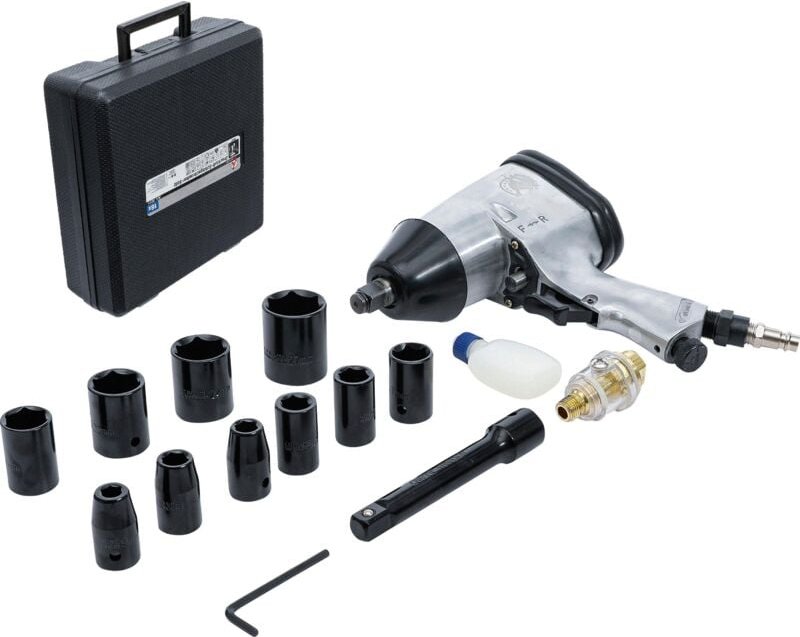 Bgs Technic - Druckluft-Schlagschrauber mit Werkzeugsatz 12,5 mm (1/2') 312 Nm 16-tlg.