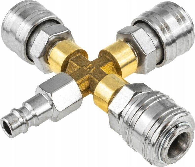 Pneumatisches T-Stück für Kompressor Typ X mit Schnellkupplung