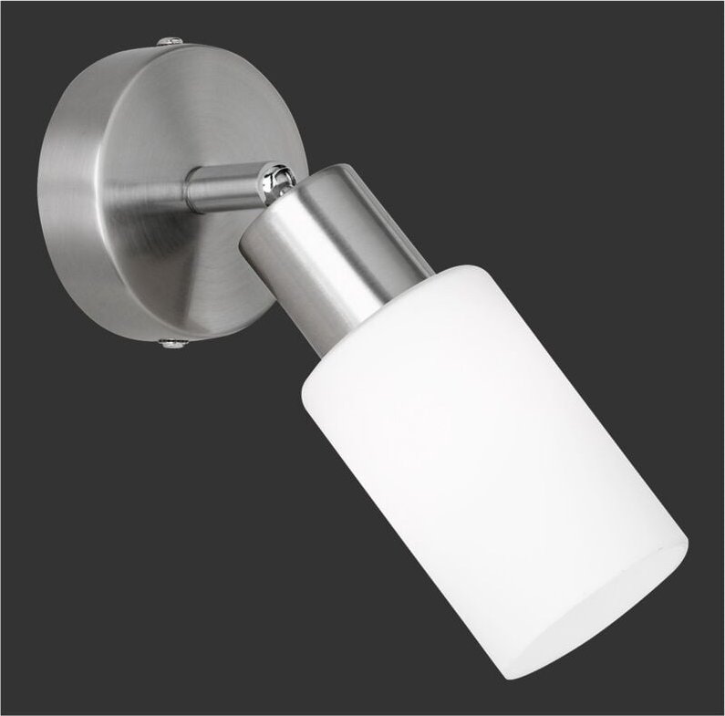 Iperbriko - Mars Ø8 cm verstellbarer Strahler aus weißem Glas und Nickel, Trio-Beleuchtung