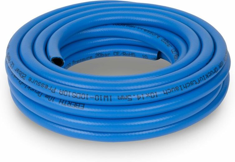Eberth - Druckluftschlauch Gewebeschlauch Luftschlauch in 10m Länge, Kompressor Schlauch mit 10mm x 14,5mm Durchmesser (...