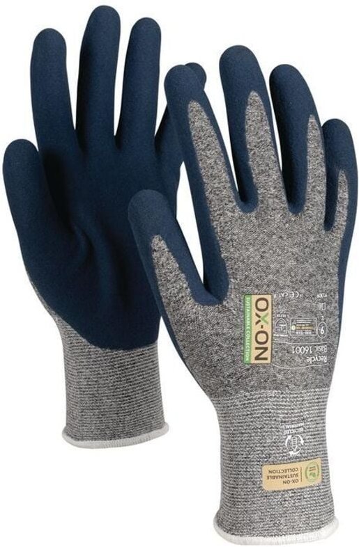 91308 Handschuhe Recycle Basic 16001 Größe 8 blau/hellblau en 388, en 420+ - Ox-on