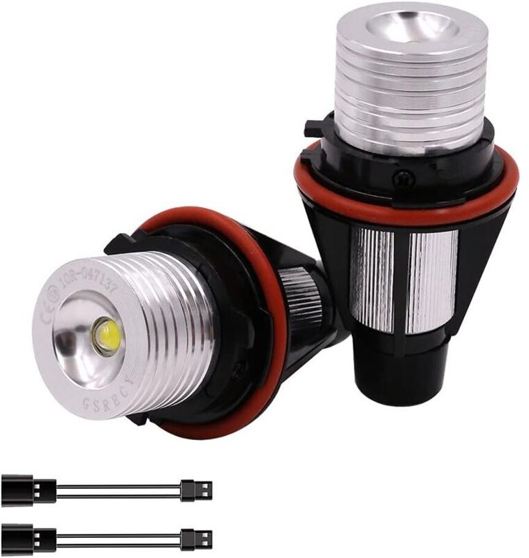 LaBlanc - Set mit 2 5-W-LED-Lampen für Autos, Halogenringe für Scheinwerfer vom Typ "Angel Eye", weiß