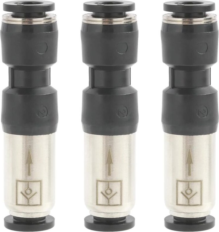 3 Stück Pneumatik Rückschlagventil 6mm, Einweg Druckluft Rückflussverhinderer, Schnellanschluss Steckverbinder für Pneum...