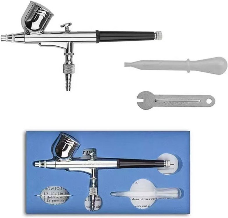 Schwerkraft-Airbrush-Set mit Doppelwirkung für Tattoo-Maniküre, Spraymodell, Airbrush-Nagelkunst, 0,3 mm