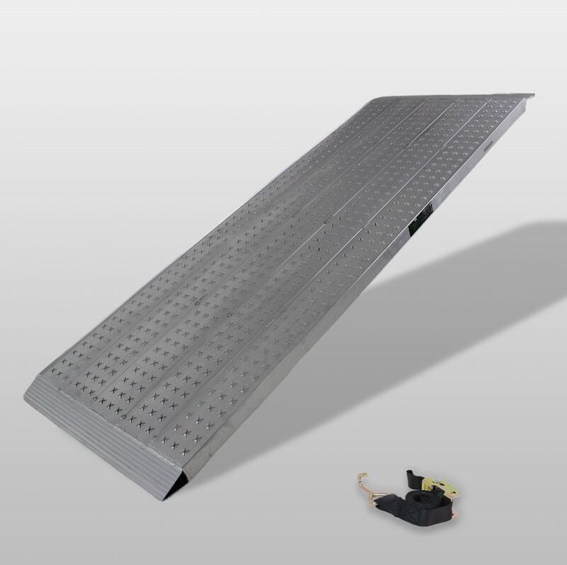 Thumbnail - Trutzholm ® - trutzholm 1 x Auffahrrampe leichte Ausführung 200 x 70 cm Traglast 270kg Alu grau profiliert Verladerampe