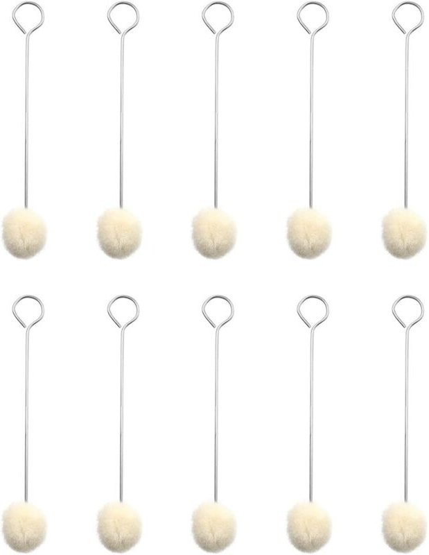 Sollbry - 10 Stück Wollpinsel, Leder-Kugelpinsel, Lederfarbstoff-Applikator, Metallgriff für Lederfarben, Bastelprojekte...