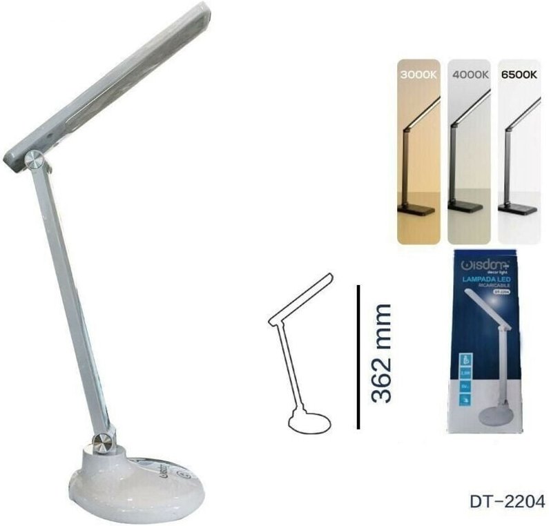 Trade Shop Traesio - Trade Shop - wiederaufladbare led-schreibtischlampe touch-schalter 3 lichter DT-2204 -