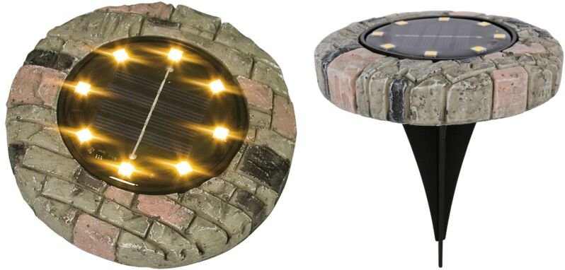 Buri - led Solarleuchte Steinoptik warmweiß Gartenleuchte Leuchtstein Gartendekoration