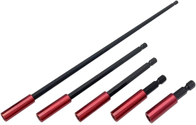 Set mit 5 magnetischen Bithaltern, 50/60/100/150/300 mm langer Bithalter für Schlagschrauber, 6,35-mm-Sechskant-Schraube...