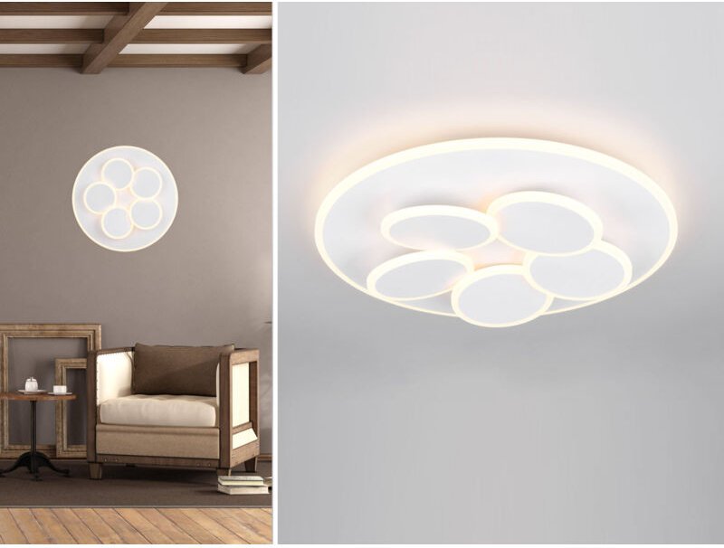 Thumbnail - Leuchten led Deckenleuchte Mandela 35W, warmweiß-kaltweiß, weiß Deckenlampen & Kronleuchter - Trio