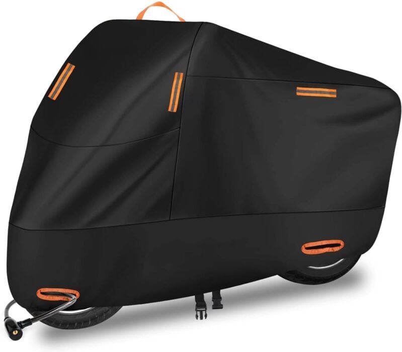 Sollbry - Motorradabdeckung, 210D, wasserdicht, für den Außenbereich, jedes Wetter, strapazierfähig, nachtreflektierend,...