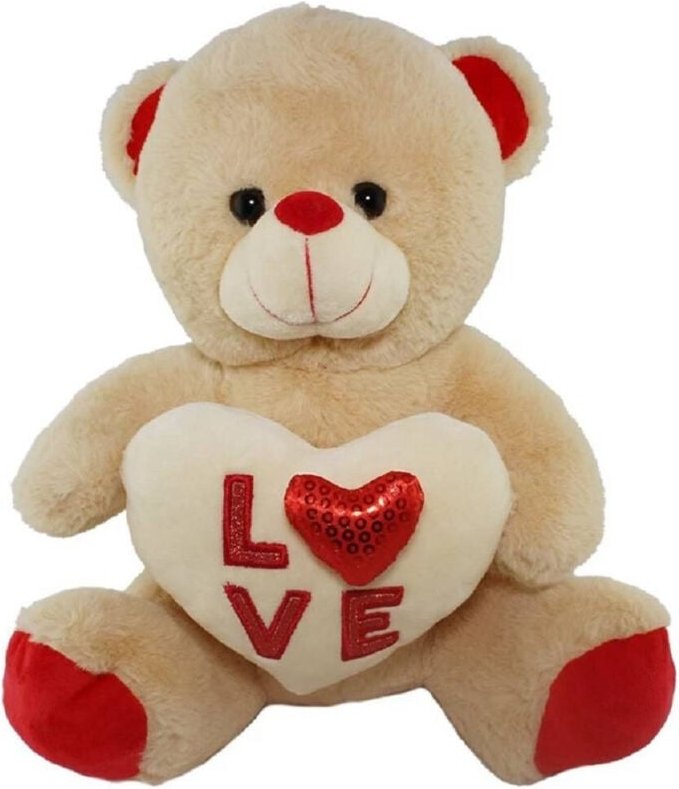 Trade Shop Traesio - Trade Shop - pupazzo orsacchiotto peluche mit kurrenten hearten 25 cm 84833 -
