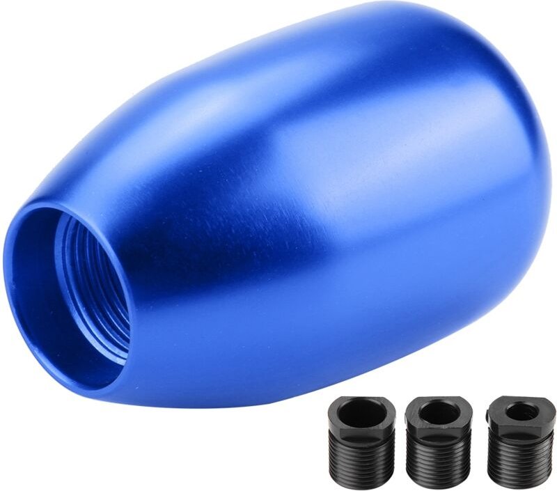 Zoternen - 5-Gang-Schaltknauf, manueller Schalthebel für Auto mit 3 Adaptern 8/10/12 mm (blau)