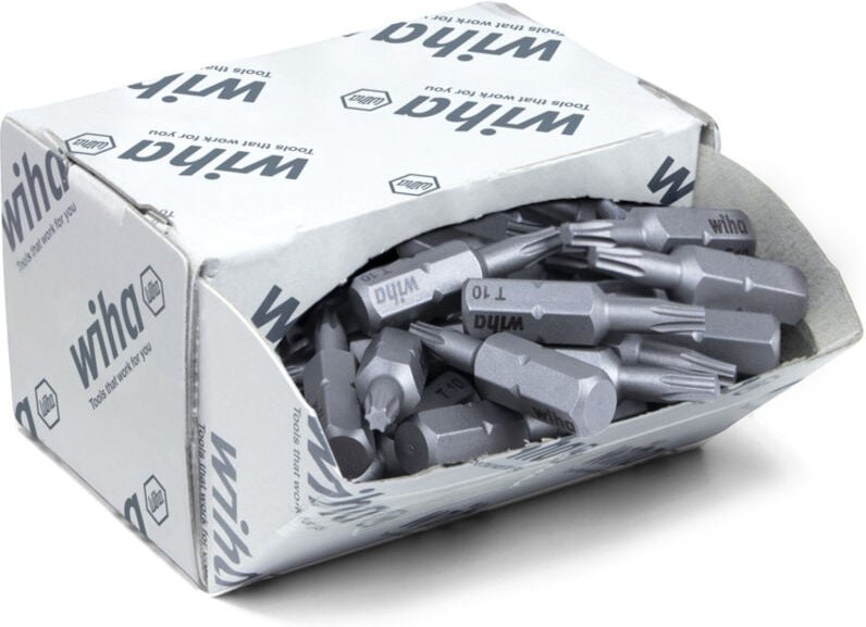 Wiha Bit Set Standard 25 mm TORX® (T10) 50-tlg. 1/4" C6,3 in Großpackung (08065)