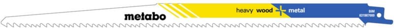 5 Säbelsägeblätter heavy wood + metal 300 x 1,25 mm, BiM, 3,2-5,1 mm/ 5-8 tpi (631987000) - Metabo