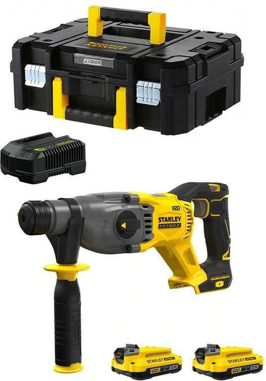 Stanley - Kombihammer FatMax SFMCH900D2T (2 x 2,0 Ah + Ladegerät + tstak ii)