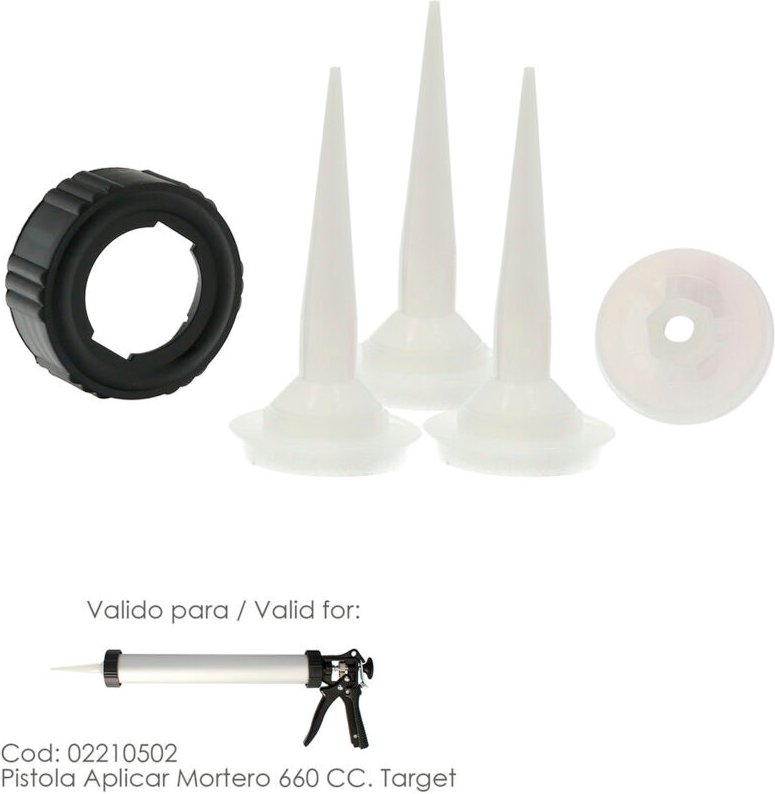 Wolfpack - Juego Accesorios Pistola Aluminio / Acero Aplicar Mortero 660 cc. Target 02210502