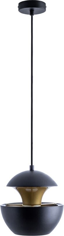 Pendelleuchte Hängelampe Esstischlampe 1,5m Textilkabel Kürzbar Indirektes Licht Schwarz-Messingfarben, Ø20 cm - Paco Ho...