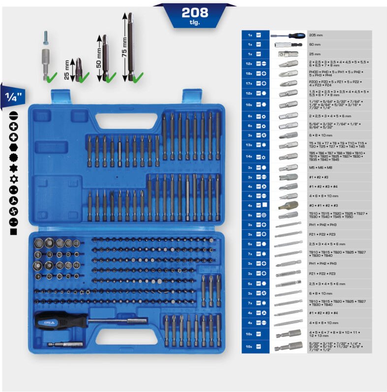 Brilliant Tools Bit-Satz, 208-tlg