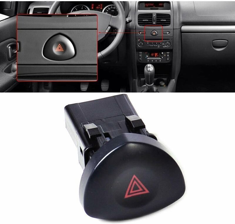 Warnknopf 2 Warnblinker für MK 2 Schwarz 8200442723