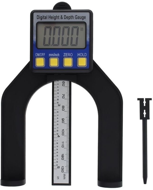 80-mm-Digital-Tiefenmesser, Höhenmesser, Lineal mit LCD-Bildschirm, Dickenmesser für Kreissäge und Oberfräse, mit selbst...
