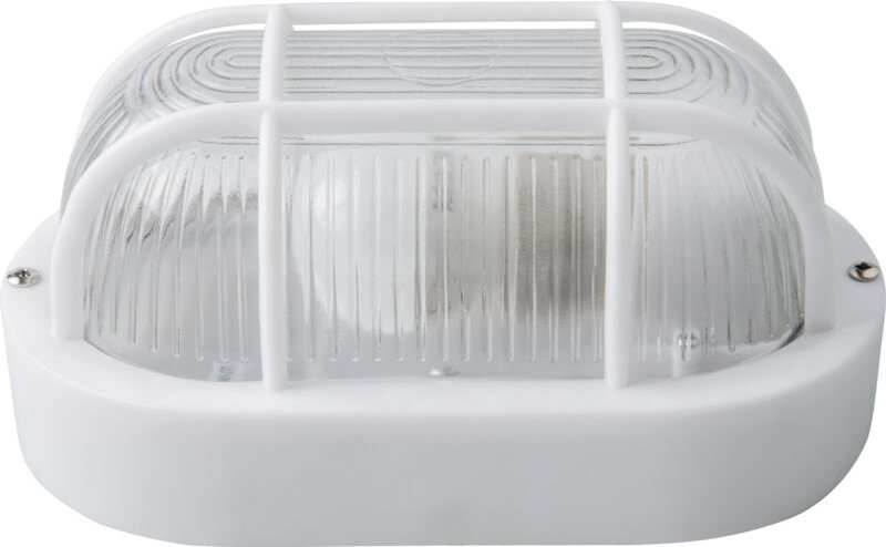 Ovale Außenwandleuchte IP54 E27 weiß