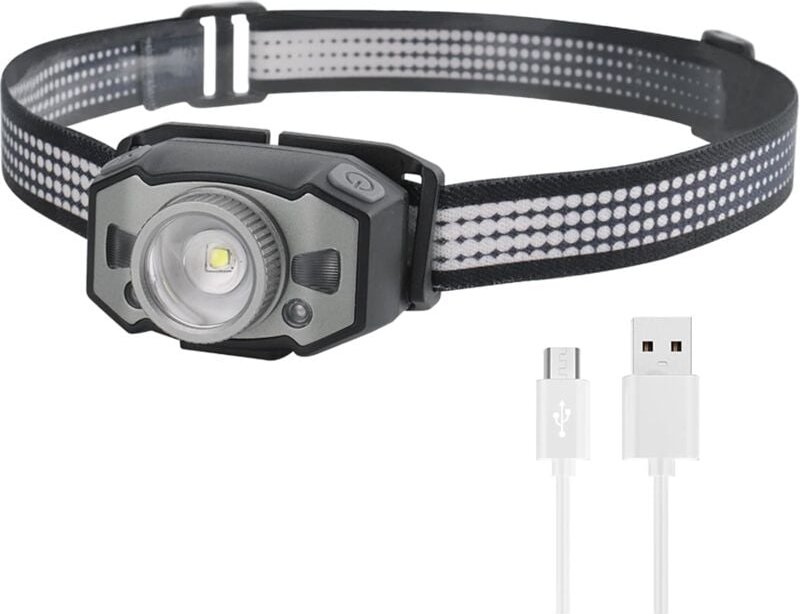 Wiederaufladbare LED-Stirnlampe, superhelle Stirnlampen, intelligente Stirnlampe, IPX5 wasserdicht, eingebauter Akku, Ki...