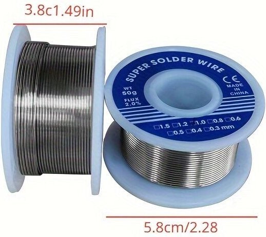 Thumbnail - 1 Stück 0,8 mm 20 g Zinnschmelzdraht, Kolophoniumkern, Drahtspule, kein Reinigungsflussmittel
