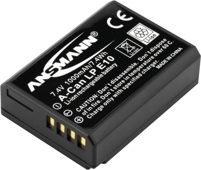 Ansmann - Li-Ion Akku A-Can lp E10 7,4V Typ 1000mAh, Leistungsstarke Batterie