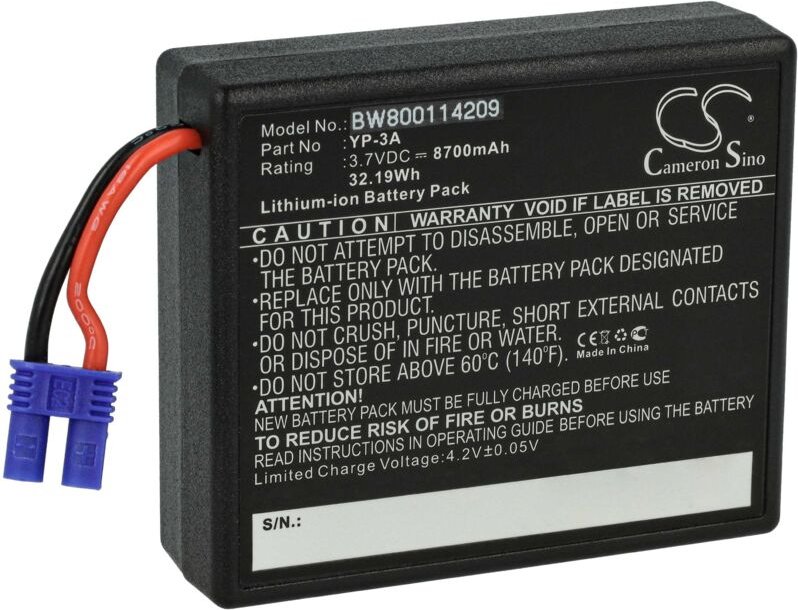vhbw Akku Ersatz für Yuneec ST16F, 58-000160, YP-3A, ST16 für Drohne Controller (8700 mAh, 3,7 V, Li-Ion)