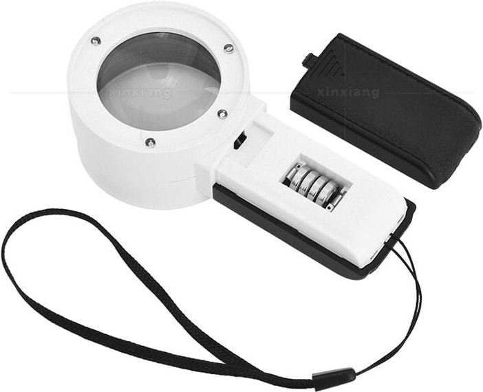 Juwelierlupe mit 30-facher Vergrößerung, 3 LEDs und UV-Licht – kratzfeste Linsen – hohe Klarheit – für Diamanten, Juweli...