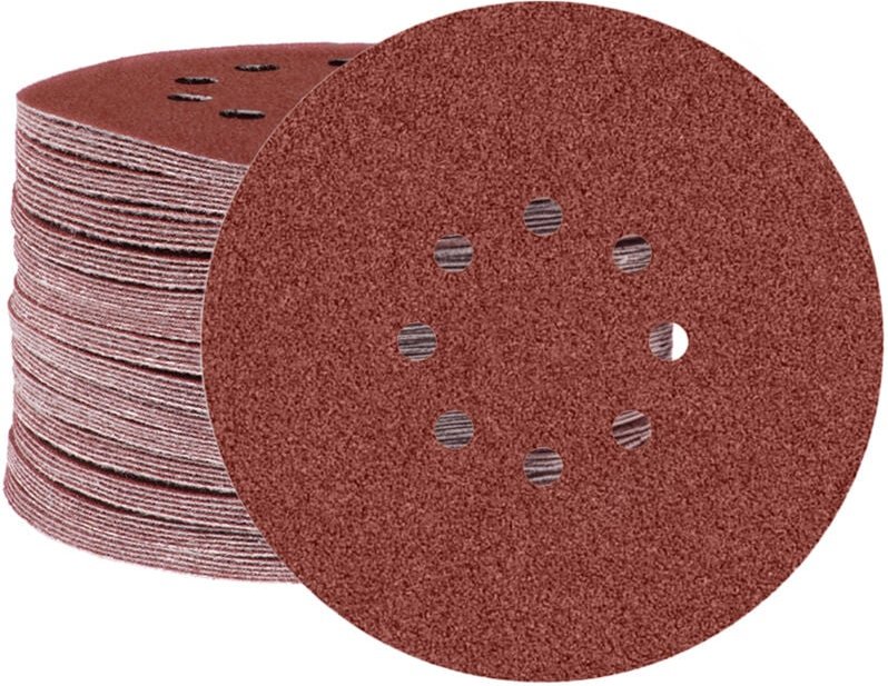 Fox Klett-Schleifscheiben, 225 mm, 8-Loch, f. Trockenbauschleifer, Normalkorund (25 Stk.) K120 - Miotools
