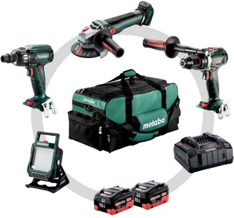 Metabo - Akku Combo Set 4.3.2 18 v, bs 18 ltx bl i + ssw 18 ltx 400 bl + wb 18 lt bl 11-125 q + bsa 18 led 4000, Karton